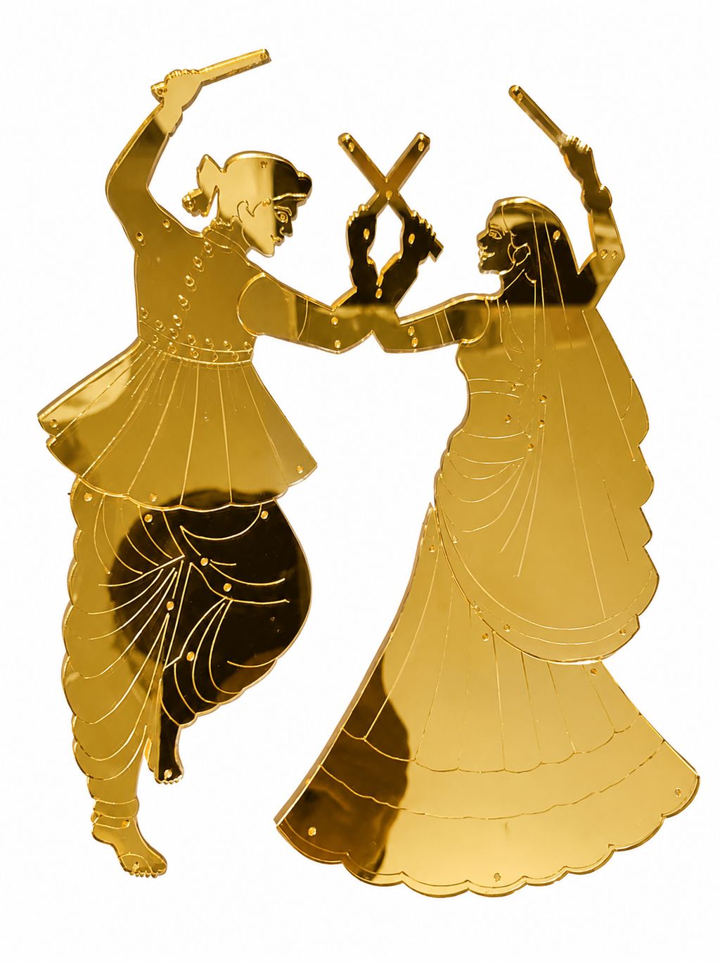 A-226-Garba Couple Shape-Acrylic Mirror