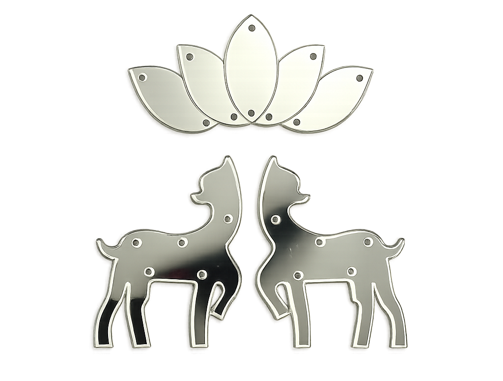 Deer and Lotus Shape Acrylic Mirror (12 Pcs)