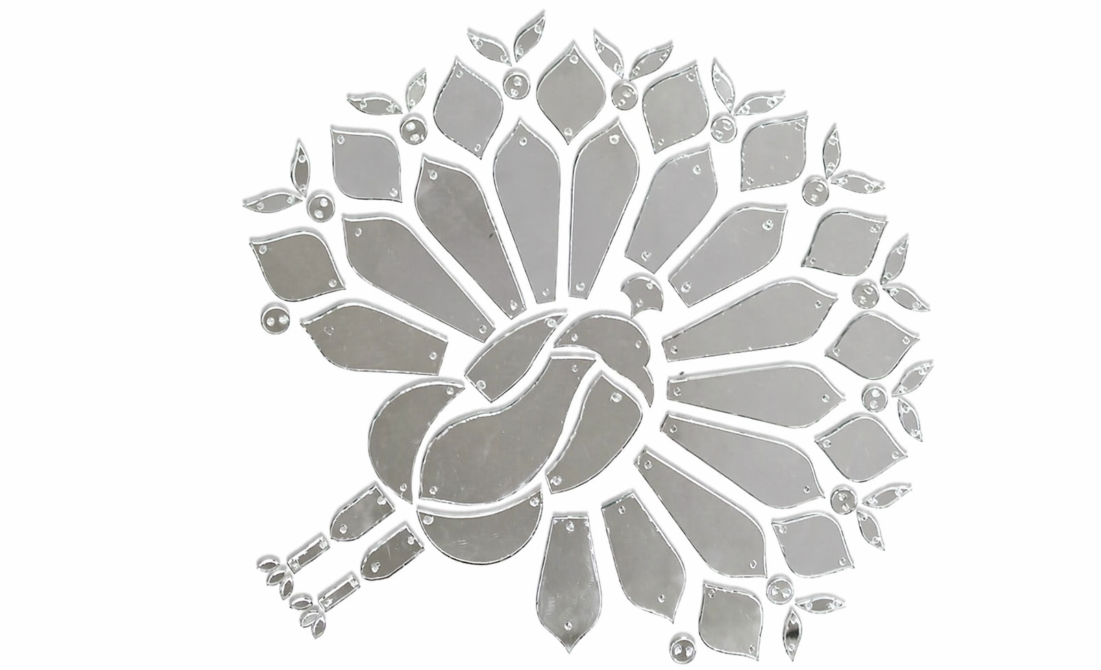 Peacock Acrylic Mirror Sticing (4 Pcs)