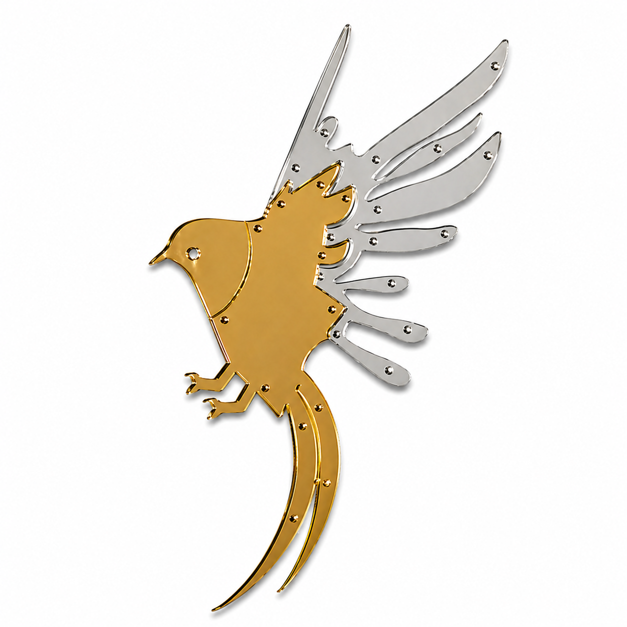 Flying Bird Shape Acrylic Mirror (6 Pcs)