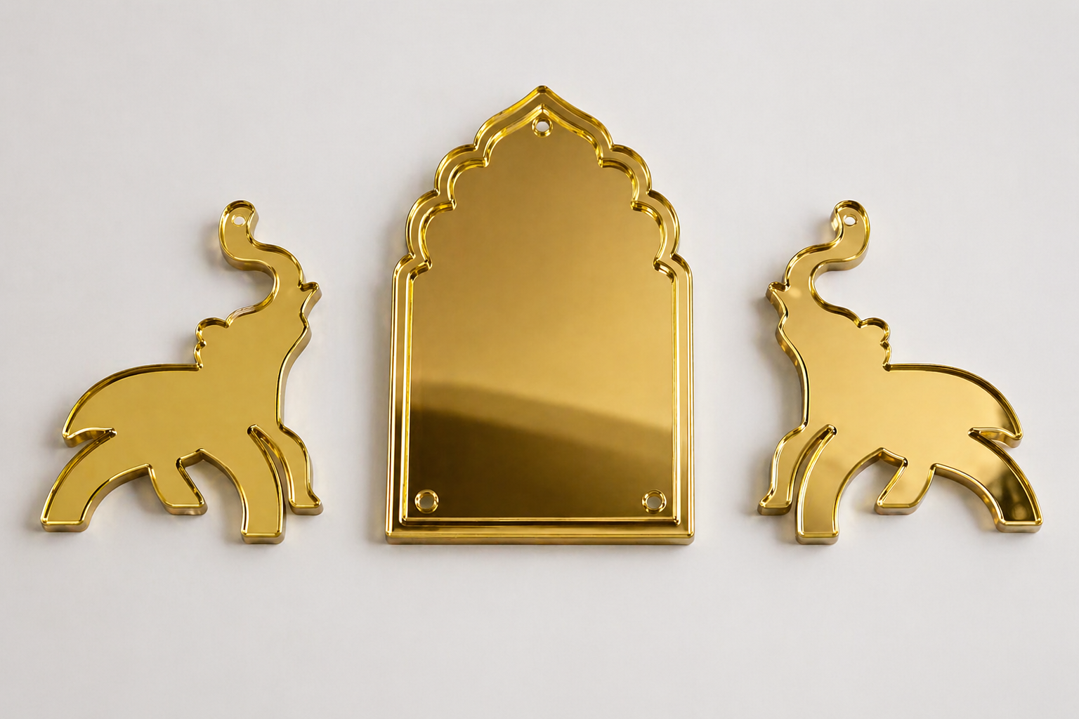 Elephant and Jarukha Shape Acrylic Mirror (12 Pcs)