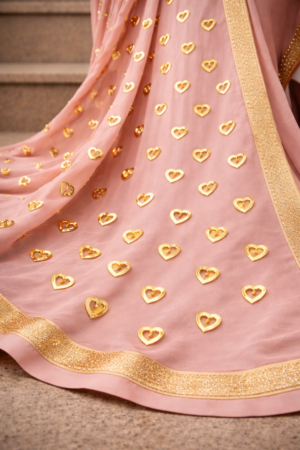 Heart Shape Golden Acrylic Mirror 20 mm (88 pcs)