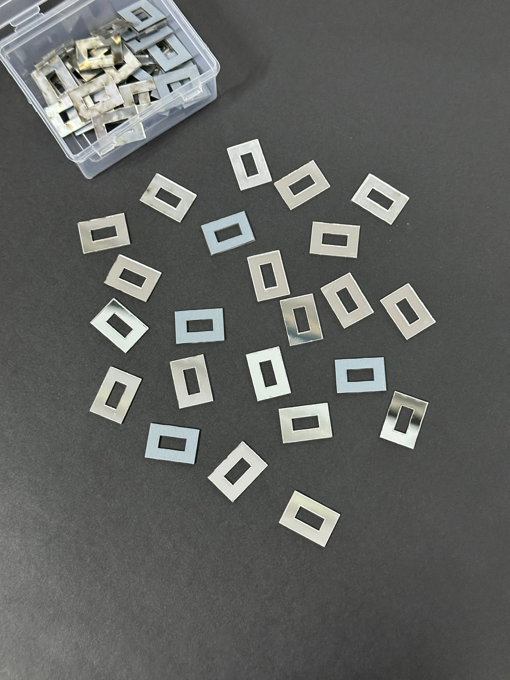 Rectangle Shape Silver Acrylic Mirror 16x25 mm (57 pcs)
