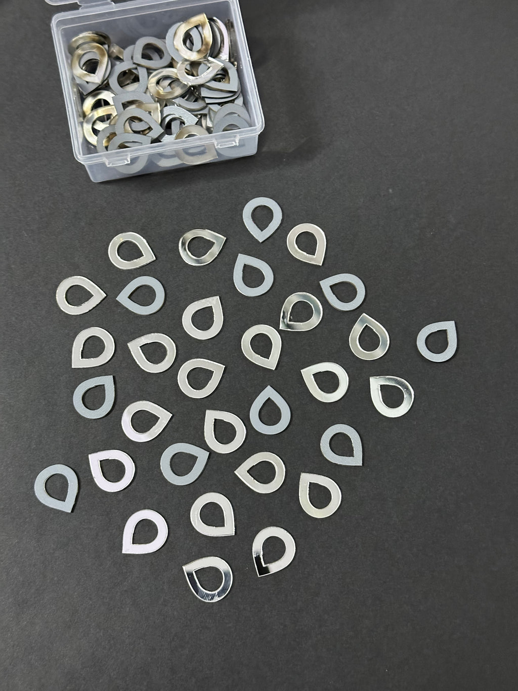 Oval Shape Silver Acrylic Mirror 17x22 mm (96 pcs)