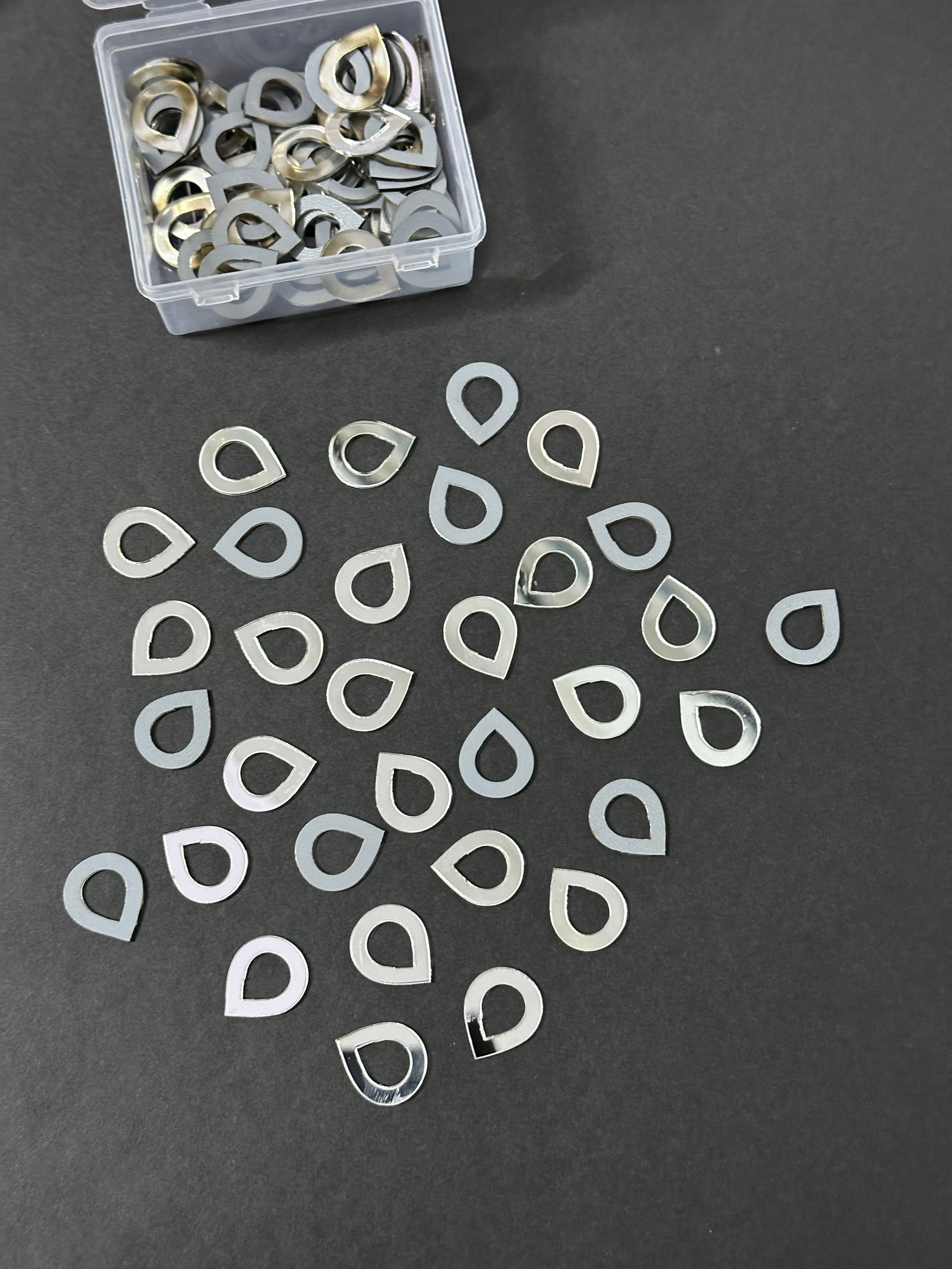 Oval Shape Silver Acrylic Mirror 17x22 mm (96 pcs)