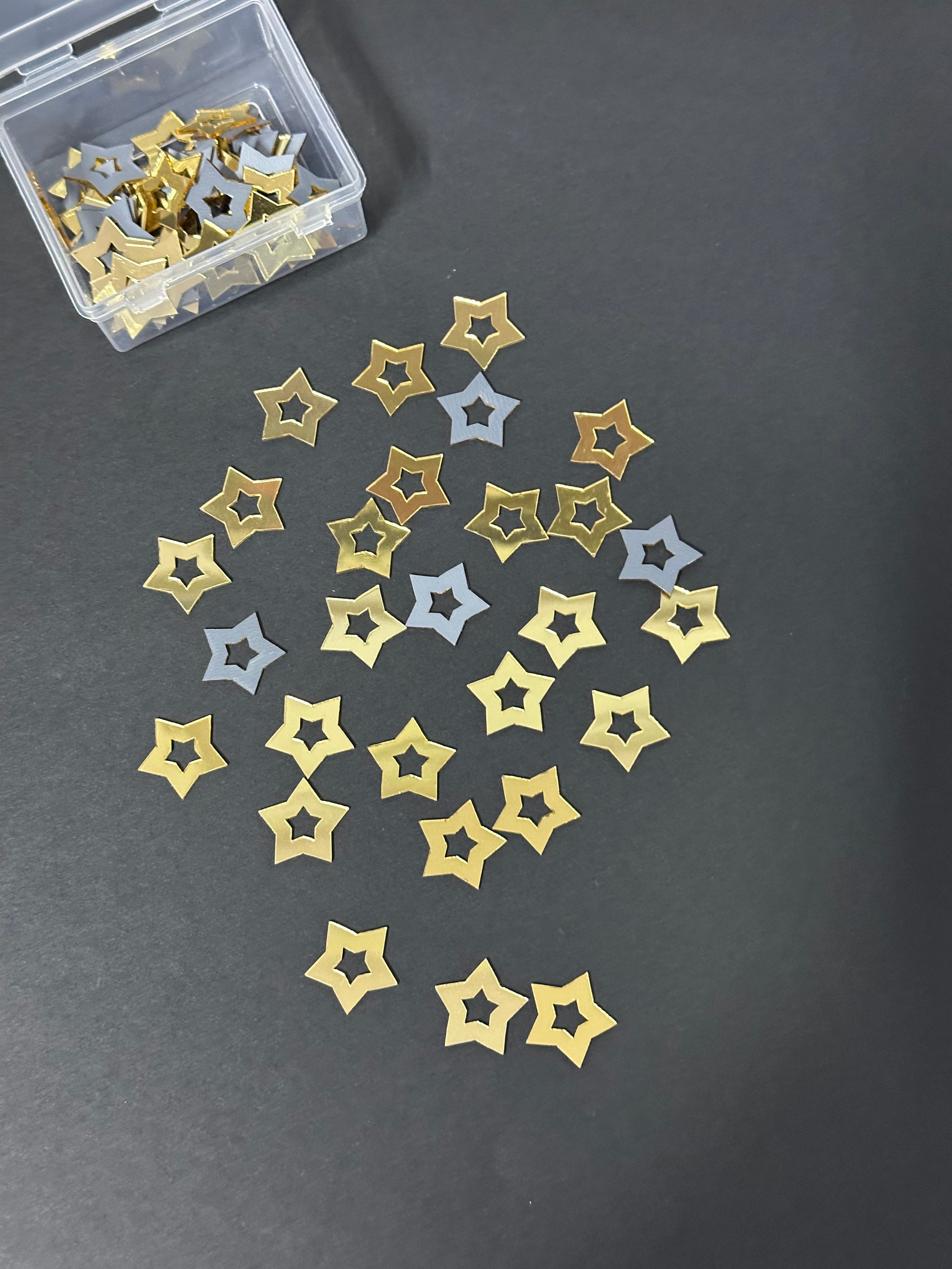 Star Shape Golden Acrylic Mirror 22 mm (76 pcs)