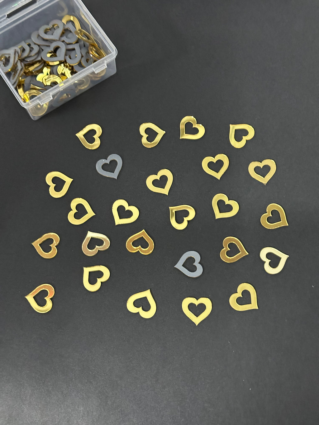 Heart Shape Golden Acrylic Mirror 20 mm (88 pcs)