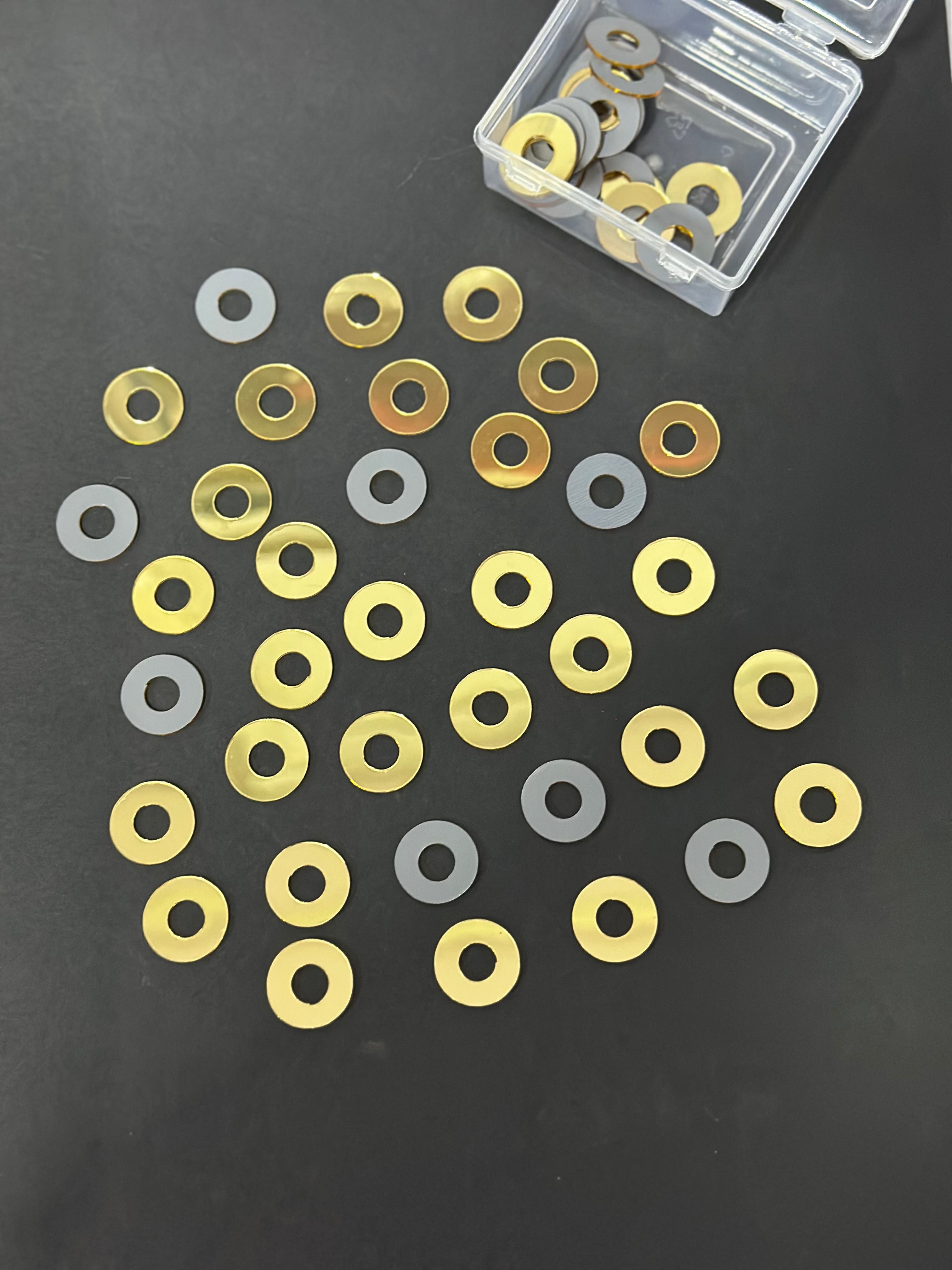 Round Shape Golden Acrylic Mirror 22 mm (59 pcs)