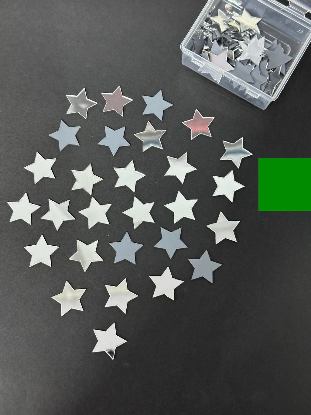 Star Shape Silver Acrylic Mirror 25 mm (59 pcs)