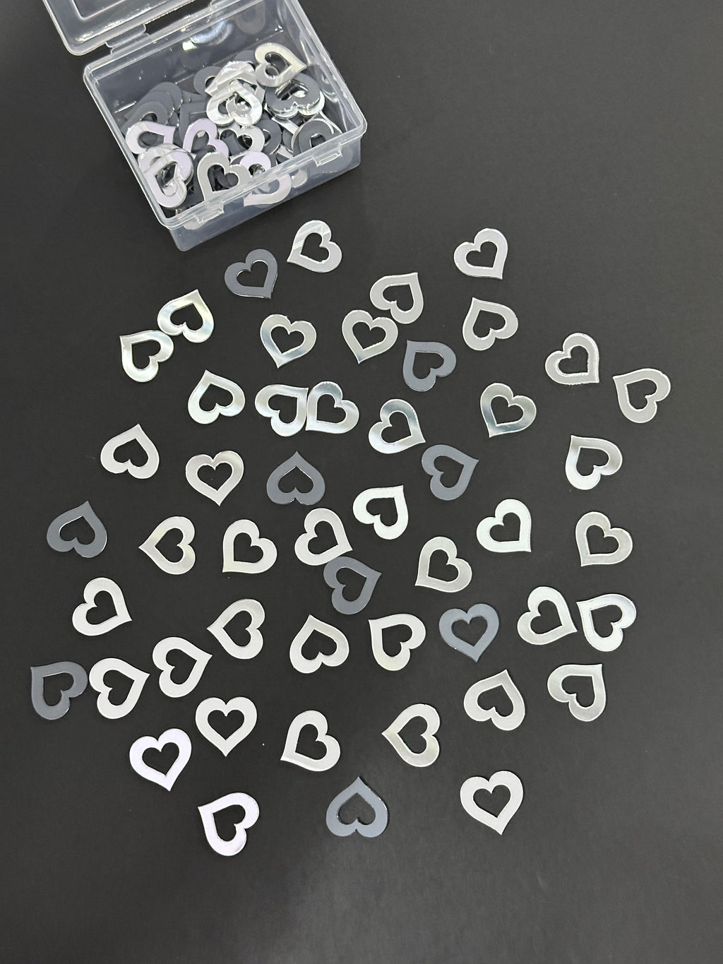 Heart Shape Silver Acrylic Mirror 20 mm (88 pxcs)