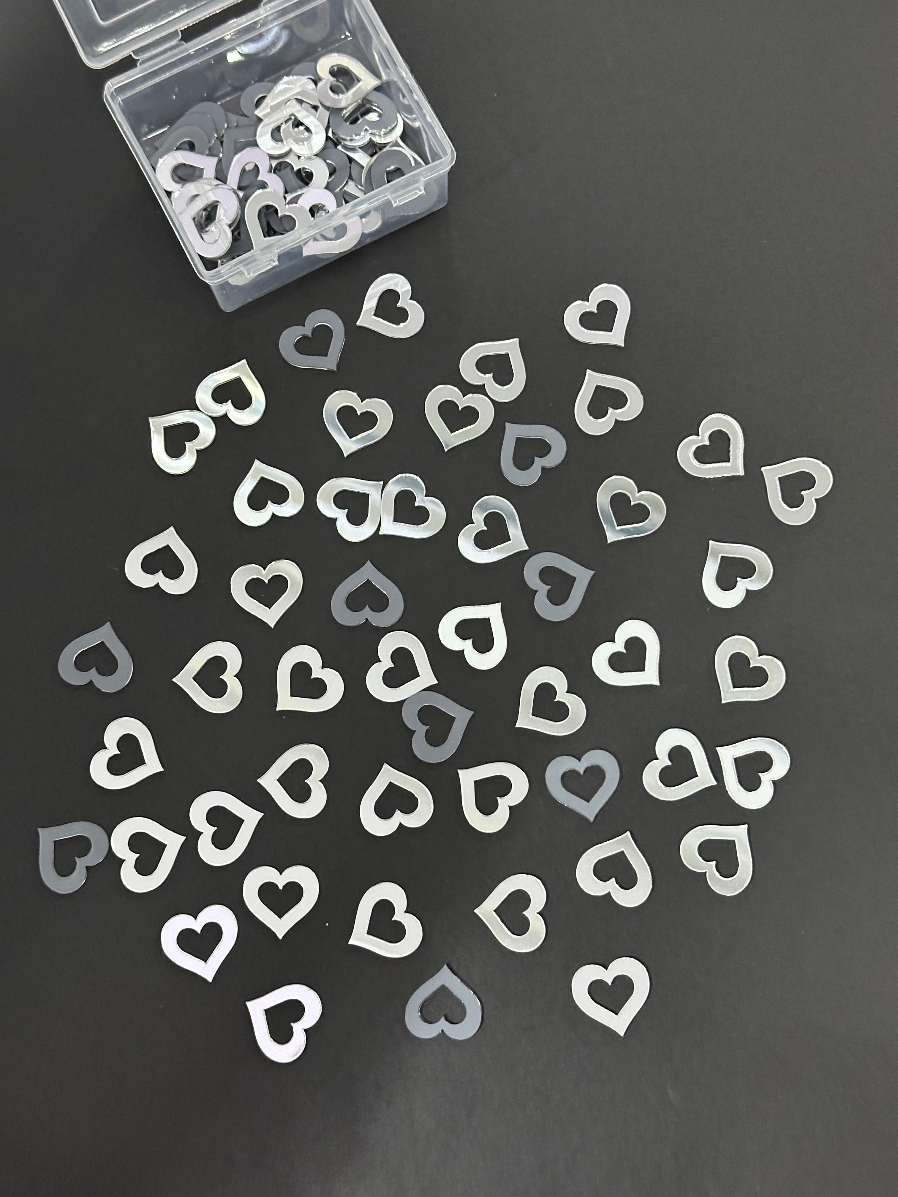 Heart Shape Silver Acrylic Mirror 20 mm (88 pxcs)