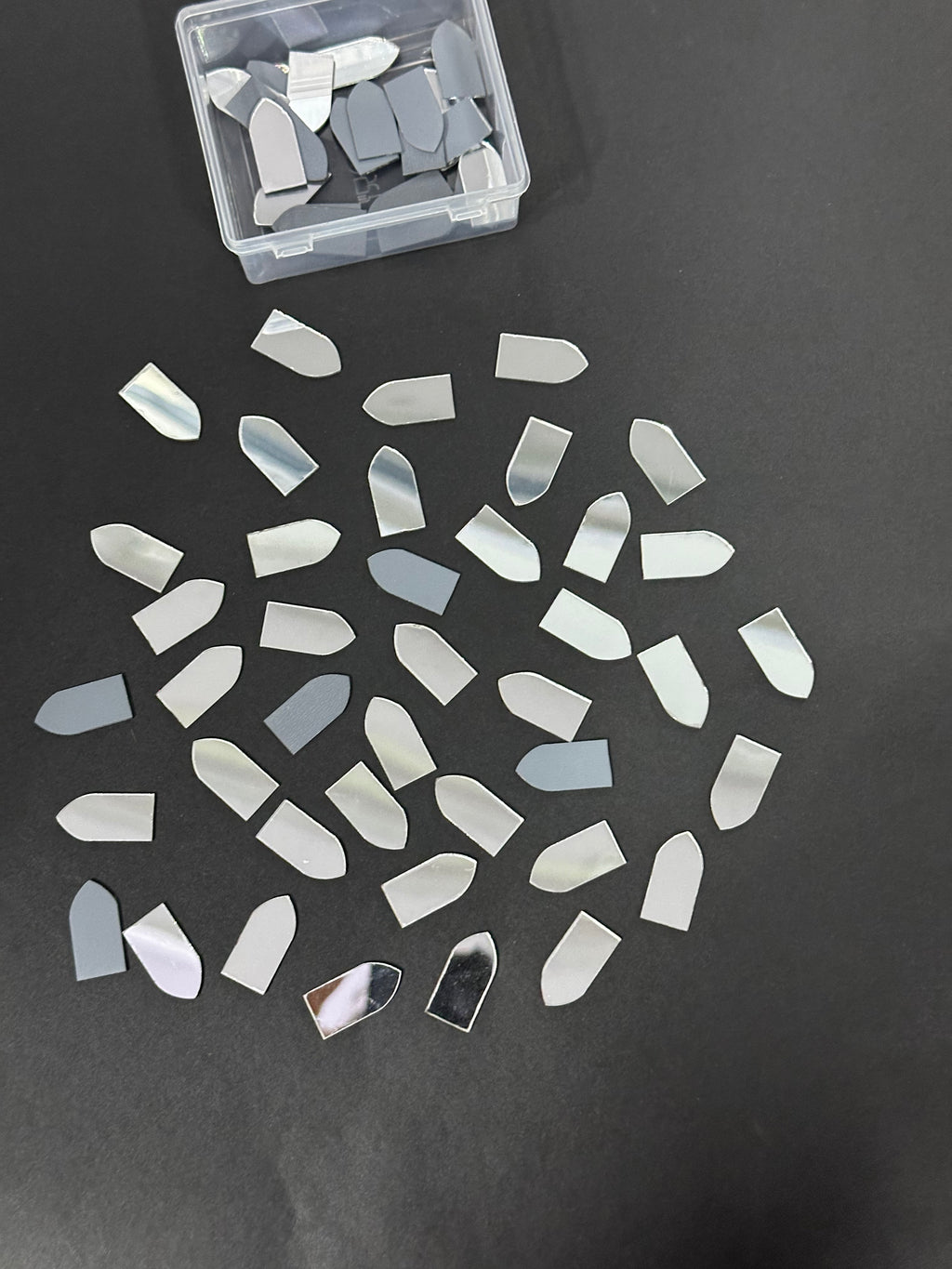 Petal Shape Silver Acrylic Mirror 13x25 mm (60 pcs)