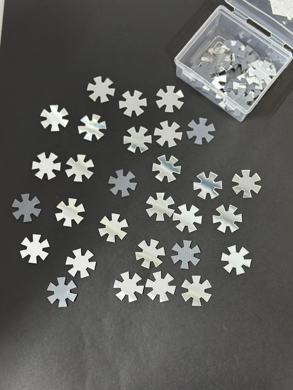 Radiant Star Shape Silver Acrylic Mirror 25 mm (45 pcs)