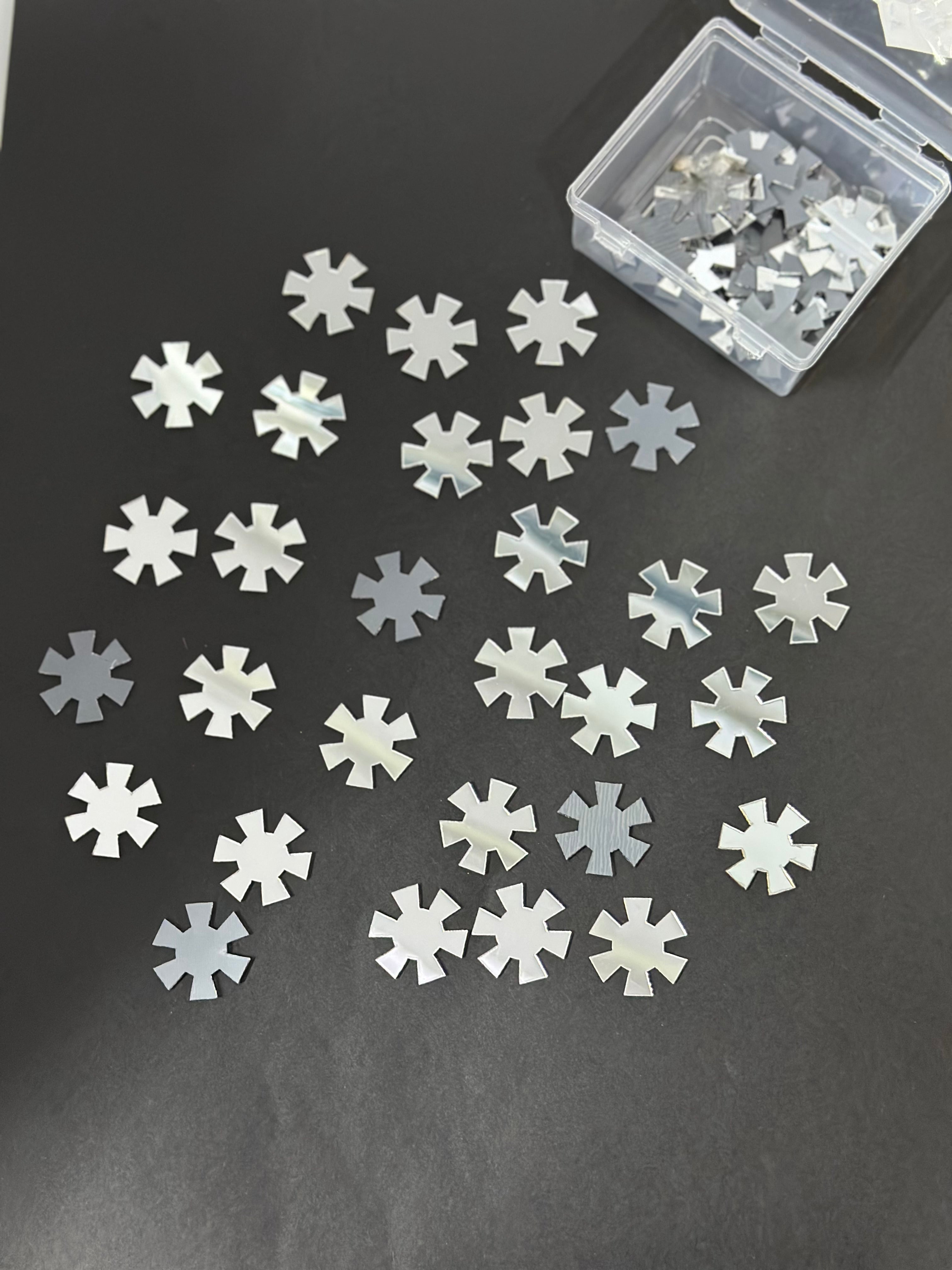 Radiant Star Shape Silver Acrylic Mirror 25 mm (45 pcs)