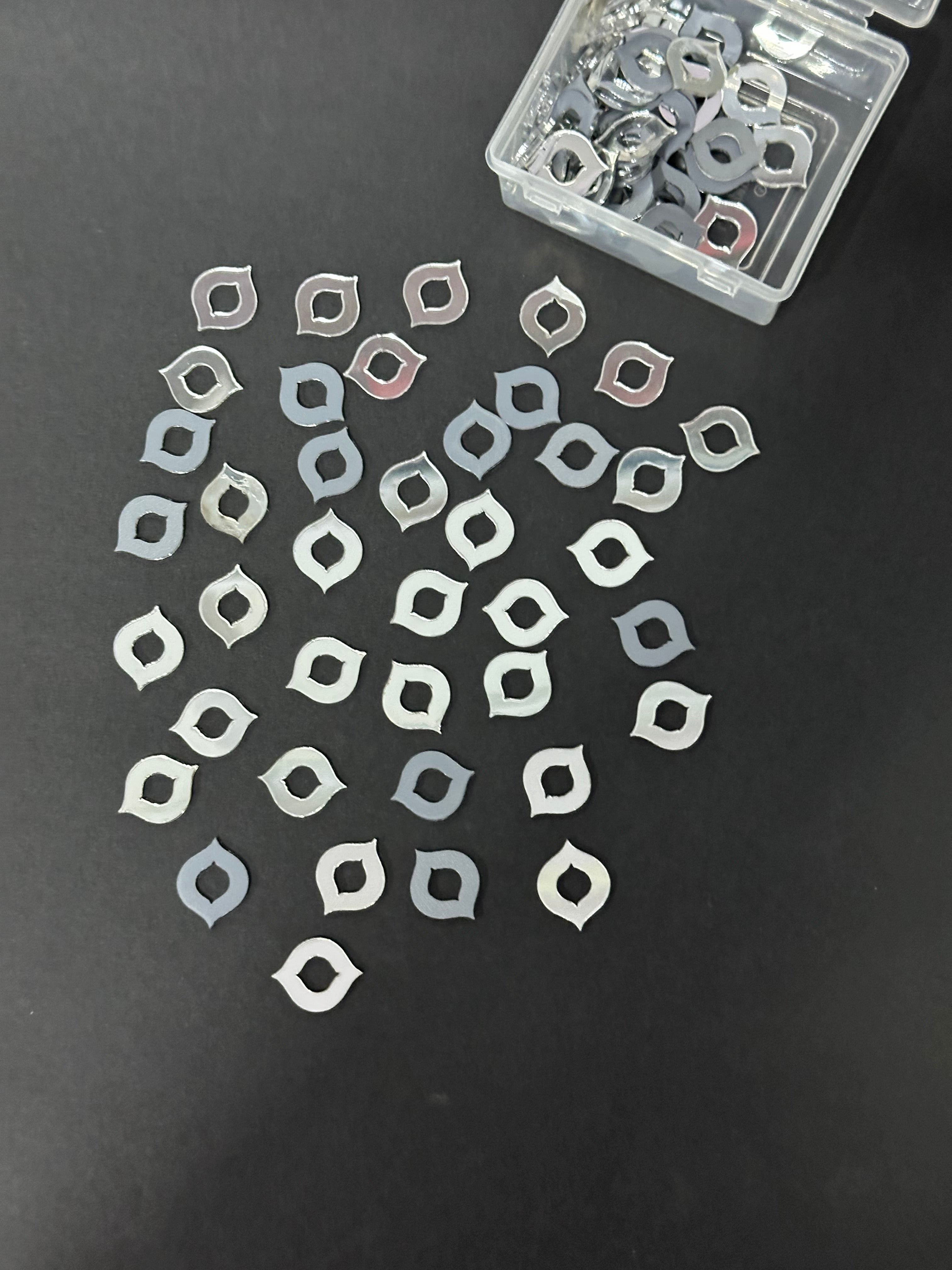 Leaf Shape Silver Acrylic Mirror 17x22 mm (99 pcs)