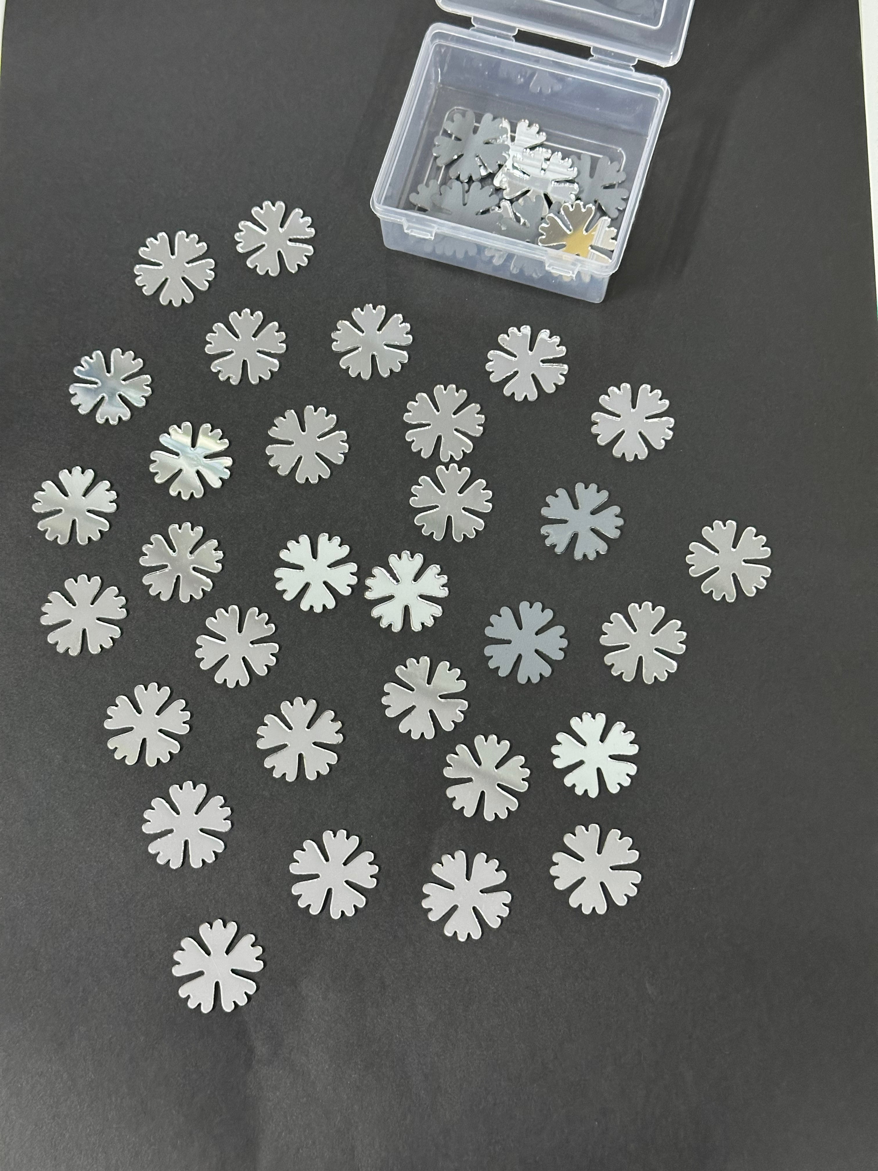 Flower Shape Silver Acrylic Mirror 27 mm (40 pcs)