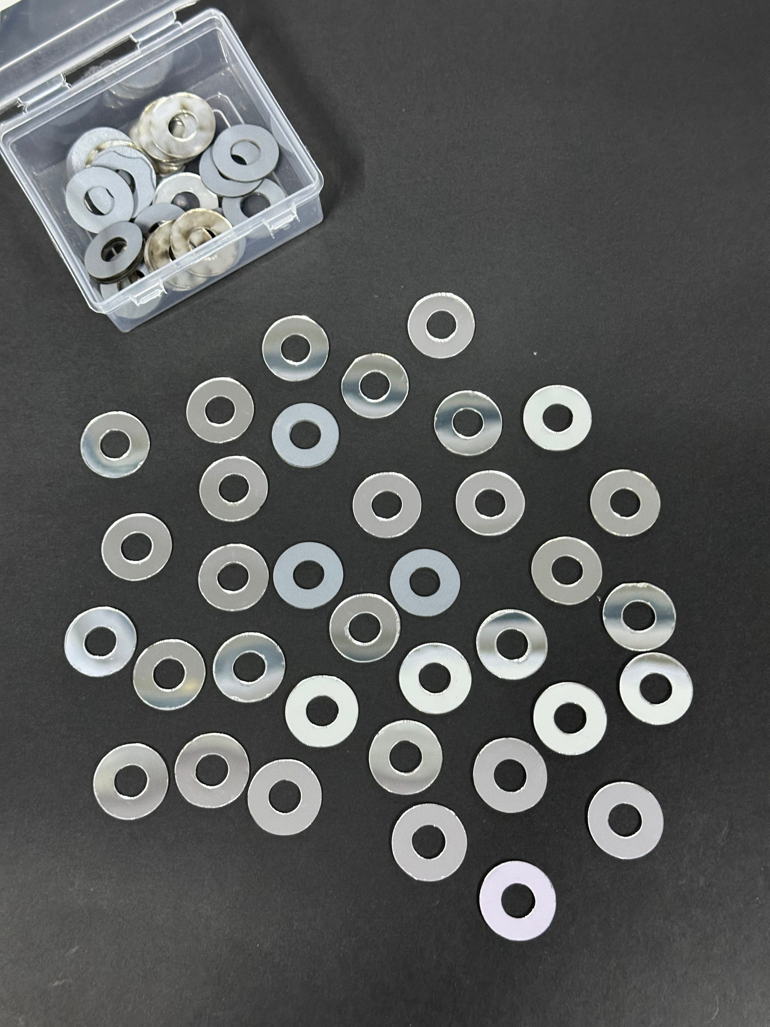 Round Shape Silver Acrylic Mirror 22 mm (59 pcs)