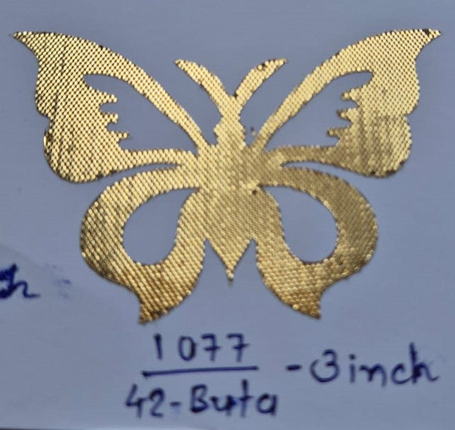 Butterfly Shape Gota Sticker 1077 3 Inch