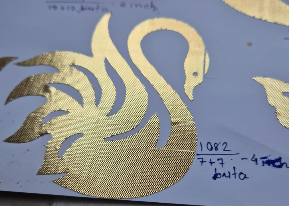 Flying Swan Shape Gota Sticker 1082 4 Inch