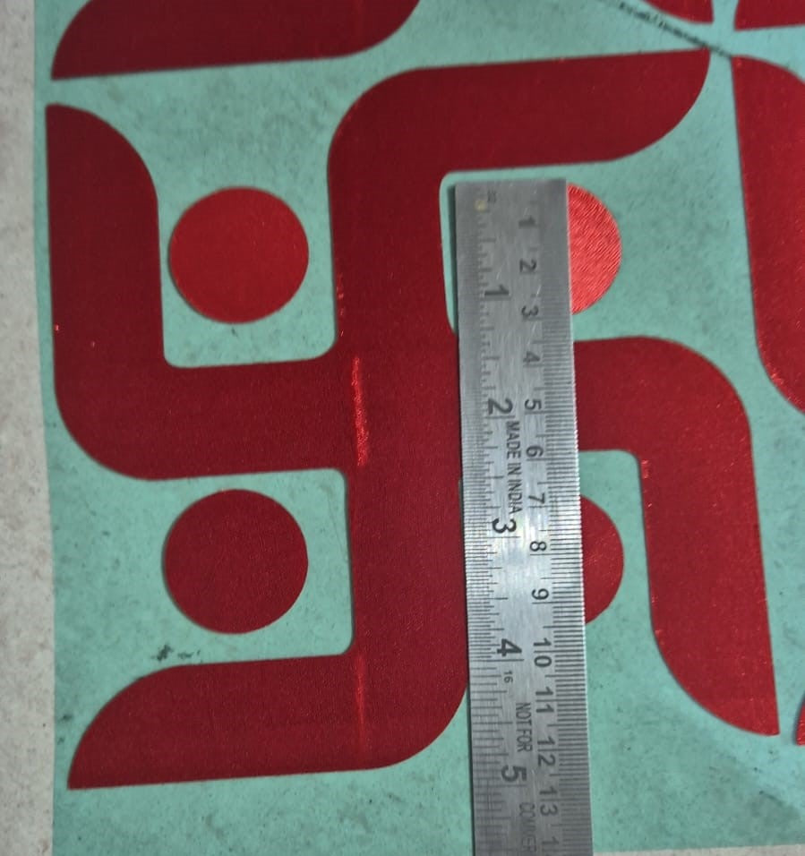 6 Inch Swastik And Round Red Clr (9 Swastik and 36 Round)